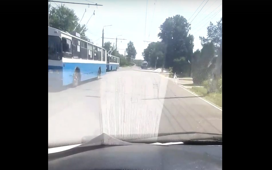 На Бежицкой в Брянске замерли троллейбусы
