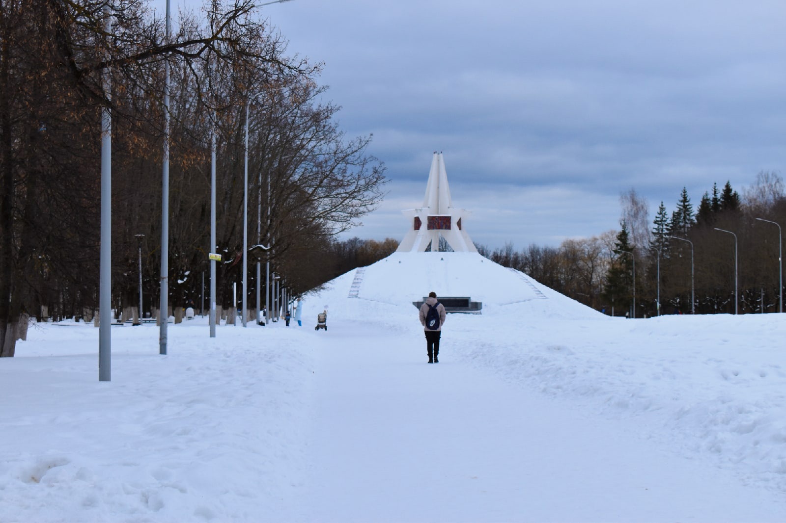 Брянцы восхищаются утопающим в снегу Курганом Бессмертия