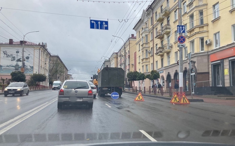 В Брянске на проспекте Ленина из-за ремонтных работ возникла лютая пробка