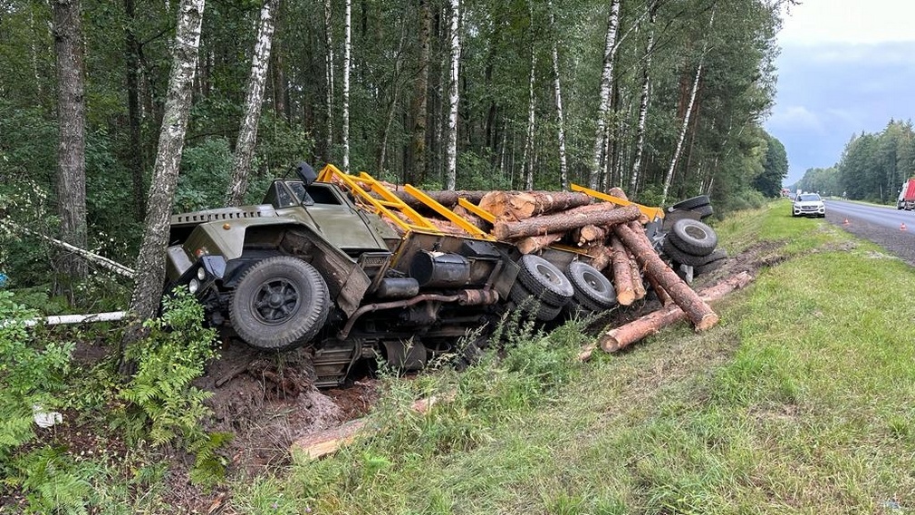 Водитель лесовоза погиб в результате ДТП на трассе под Брянском