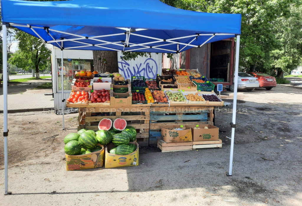 В Брянске на «Мечте» ликвидировали незаконную палатку с овощами и фруктами