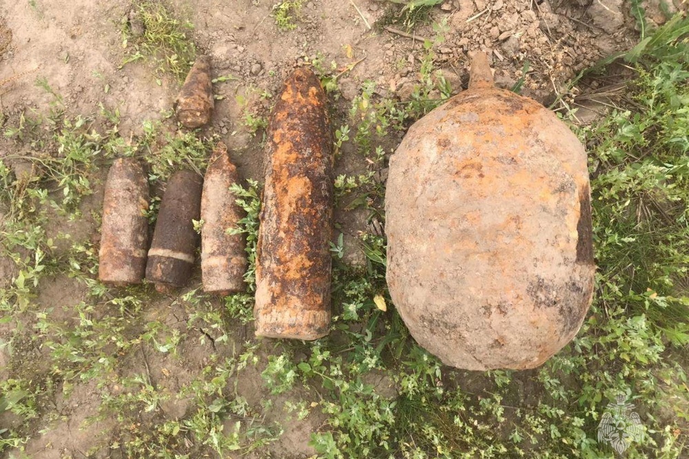 Реактивный снаряд и четыре артснаряда нашли в поле под Навлей