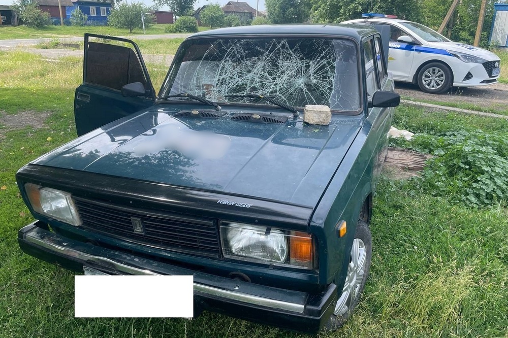 18-летний брянец рассердился на сотрудников ГИБДД и разбил кирпичом свой автомобиль