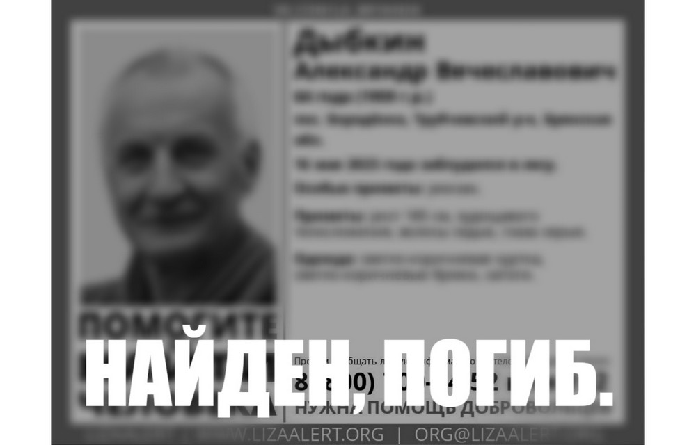 Пропавшего в лесу под Трубчевском Александра Дыбкина нашли погибшим