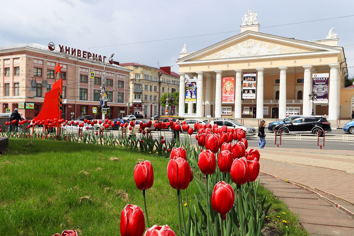 На улицах города Брянска распустились 100 тысяч тюльпанов