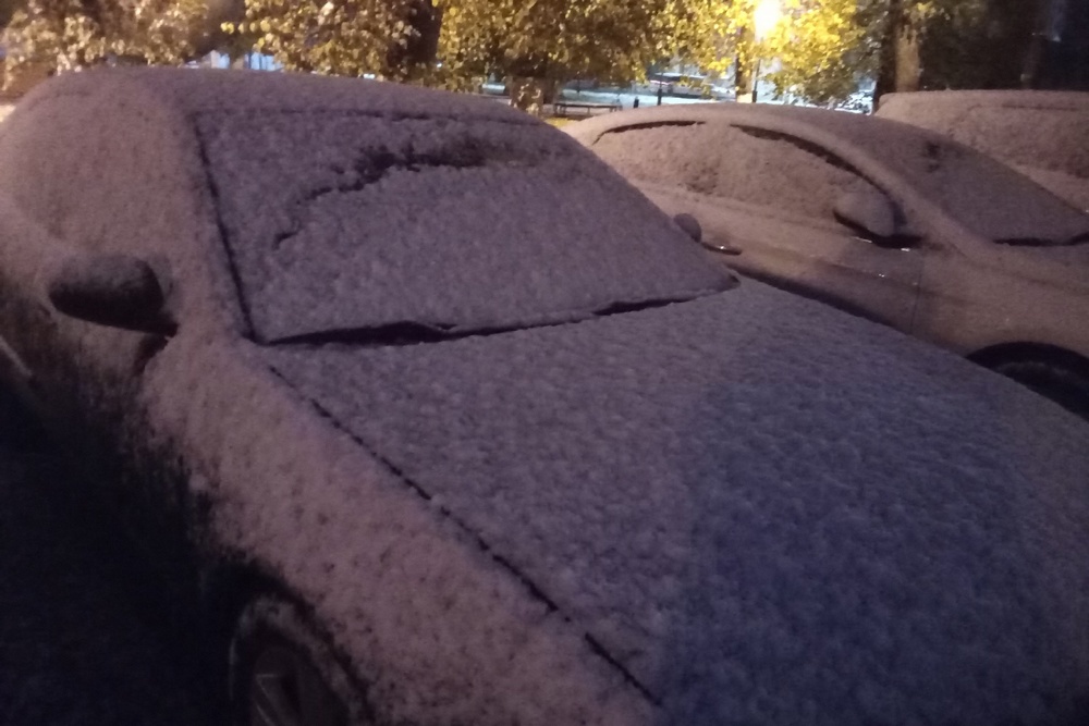 Утром в Брянске прошел мокрый снег