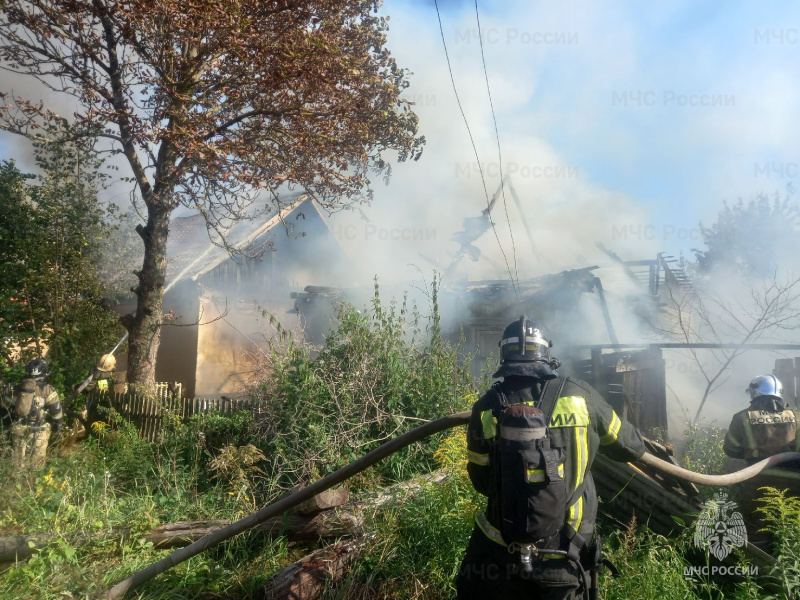 На улице Лесной в Брянске разгорелся сильный пожар