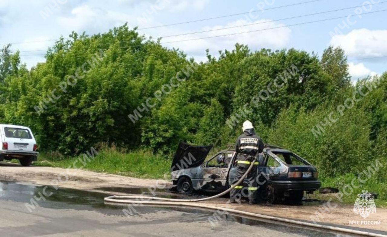 В Дубровке пожарные потушили горящую машину