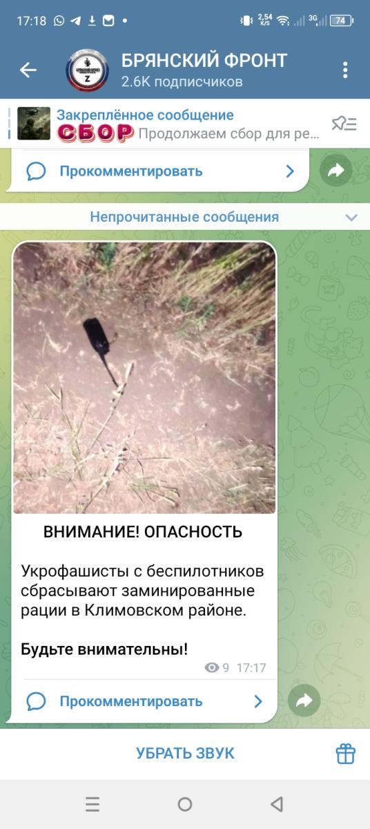 В Климовском районе Брянщины появились заминированные предметы
