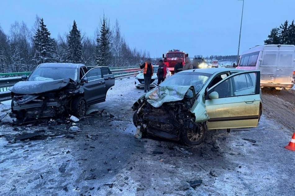 Ранены водитель и пассажир-подросток. Лобовое столкновение под Брянском