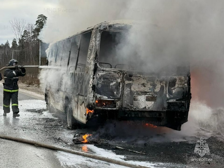 Близ брянской «Партизанской поляны» случилось загадочное возгорание автобуса