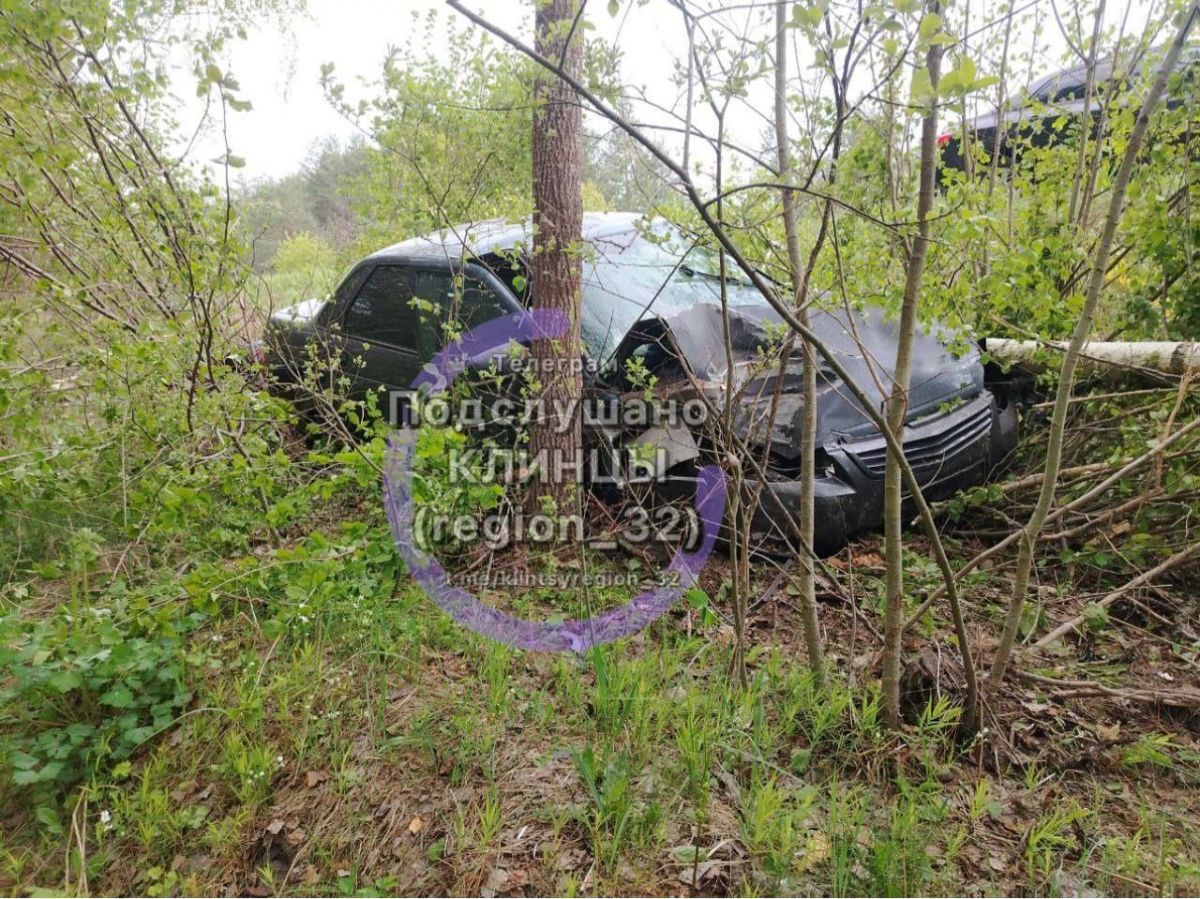 Под Клинцами обнаружили разбитую иномарку без водителя внутри
