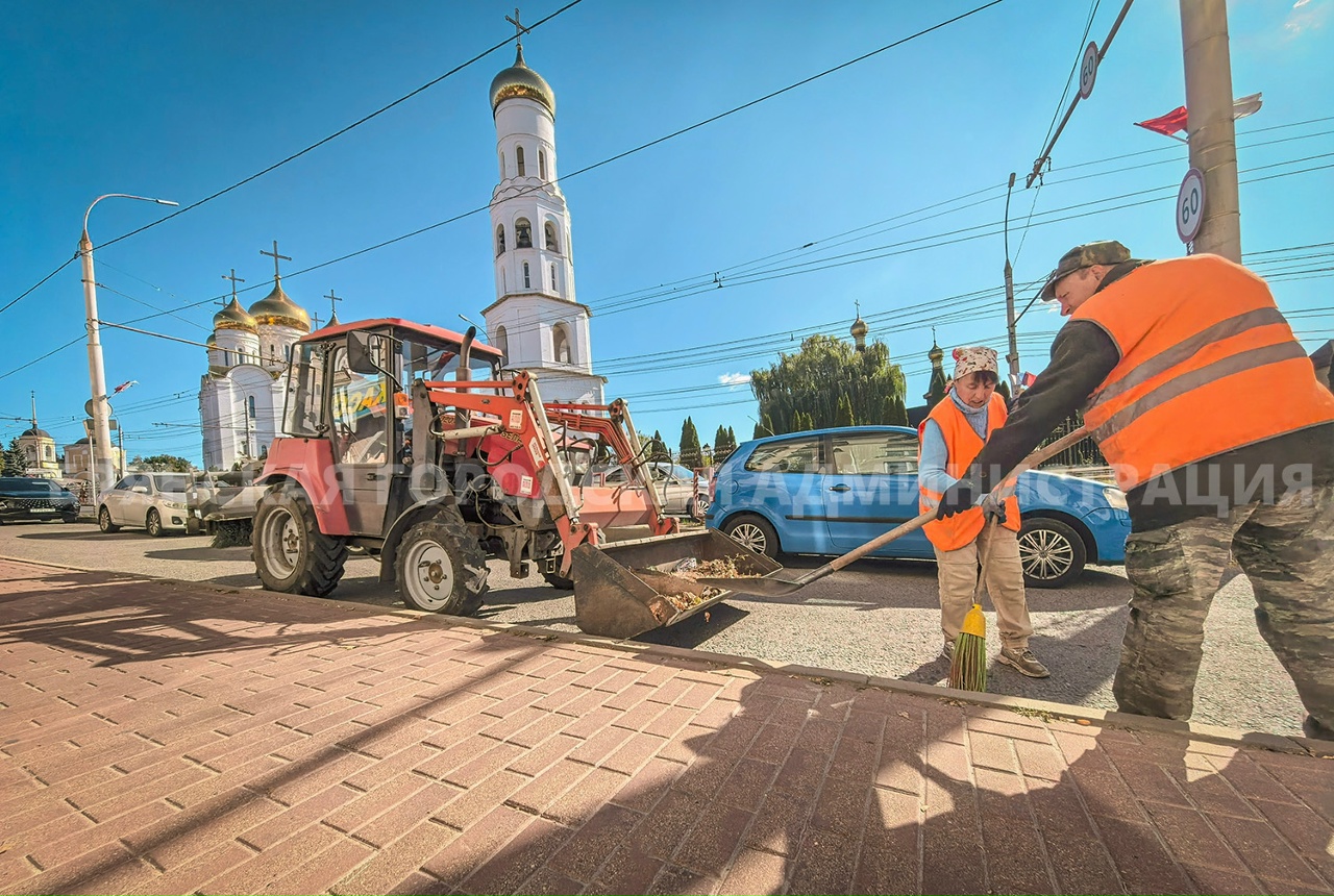 В Брянске улицы от опавшей листвы убирают в две смены